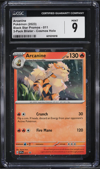 2023 Pokemon SV Black Star Promo Cosmos Holo Arcanine #11 CGC 9 MINT