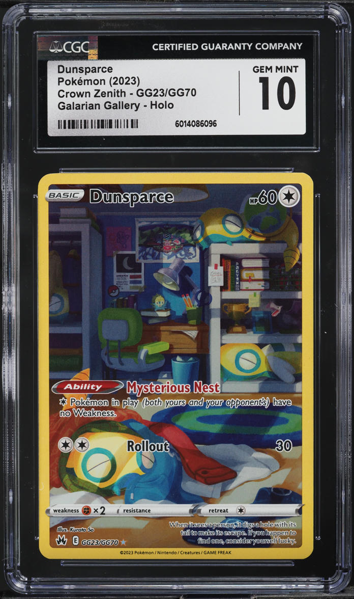 2023 Pokemon SWSH Crown Zenith Galarian Gallery Dunsparce #GG23 CGC 10 GEM MINT