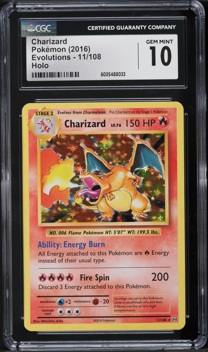 2016 Pokemon XY Evolutions Holo Charizard #11 CGC 10 GEM MINT